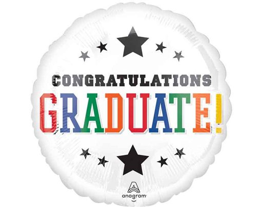 CONGRATULATIONS GRADUATION BRIGHTS JUMBO FOIL BALLOON