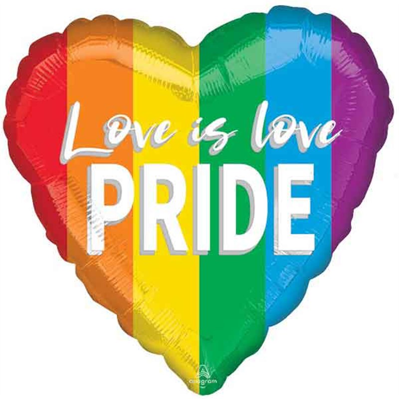 18in LOVE IS LOVE PRIDE FOIL BALLOON