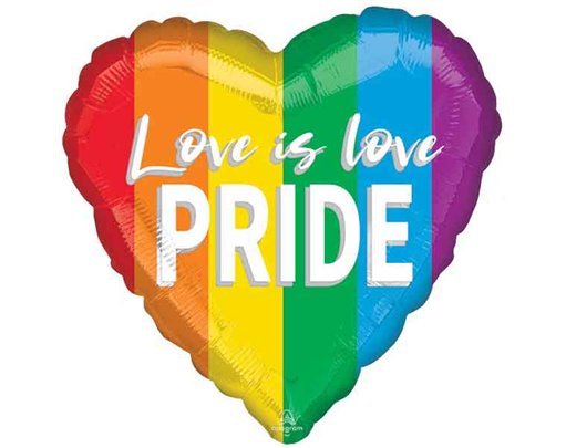 18in LOVE IS LOVE PRIDE FOIL BALLOON