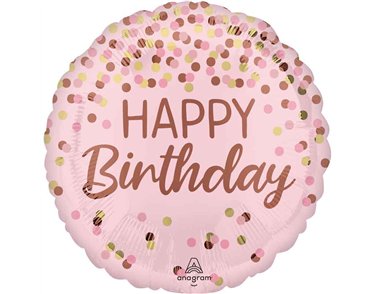 18in PRETTY PINK HAPPY BIRTHDAY FOIL BALLOON