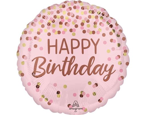 18in PRETTY PINK HAPPY BIRTHDAY FOIL BALLOON