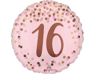 18in PRETTY PINK 16TH BIRTHDAY FOIL BALLOON