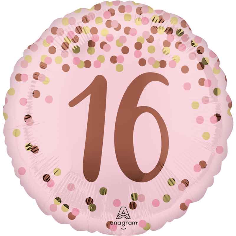 18in PRETTY PINK 16TH BIRTHDAY FOIL BALLOON