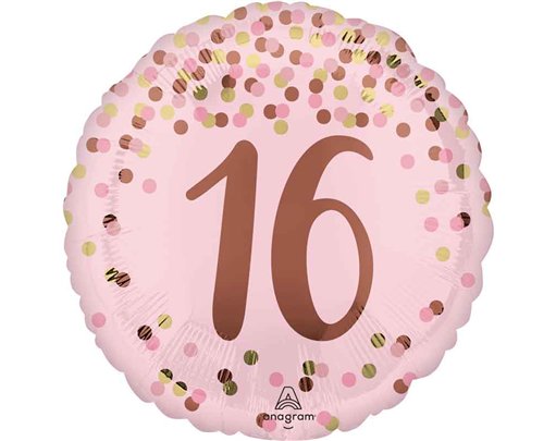 18in PRETTY PINK 16TH BIRTHDAY FOIL BALLOON
