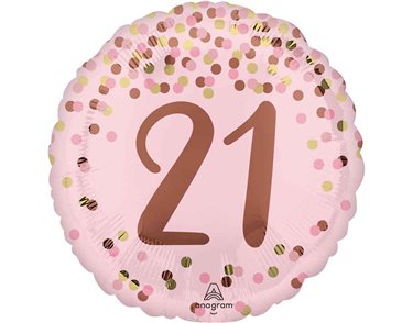 18in PRETTY PINK 21ST BIRTHDAY FOIL BALLOON