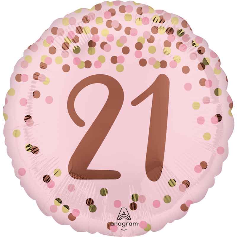 18in PRETTY PINK 21ST BIRTHDAY FOIL BALLOON