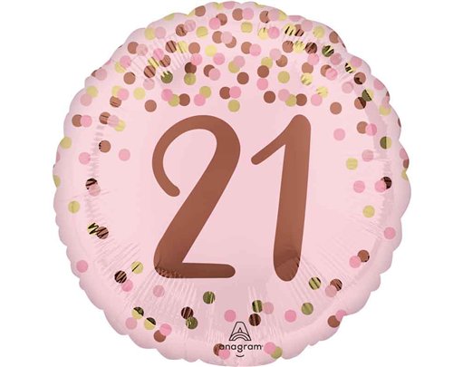 18in PRETTY PINK 21ST BIRTHDAY FOIL BALLOON