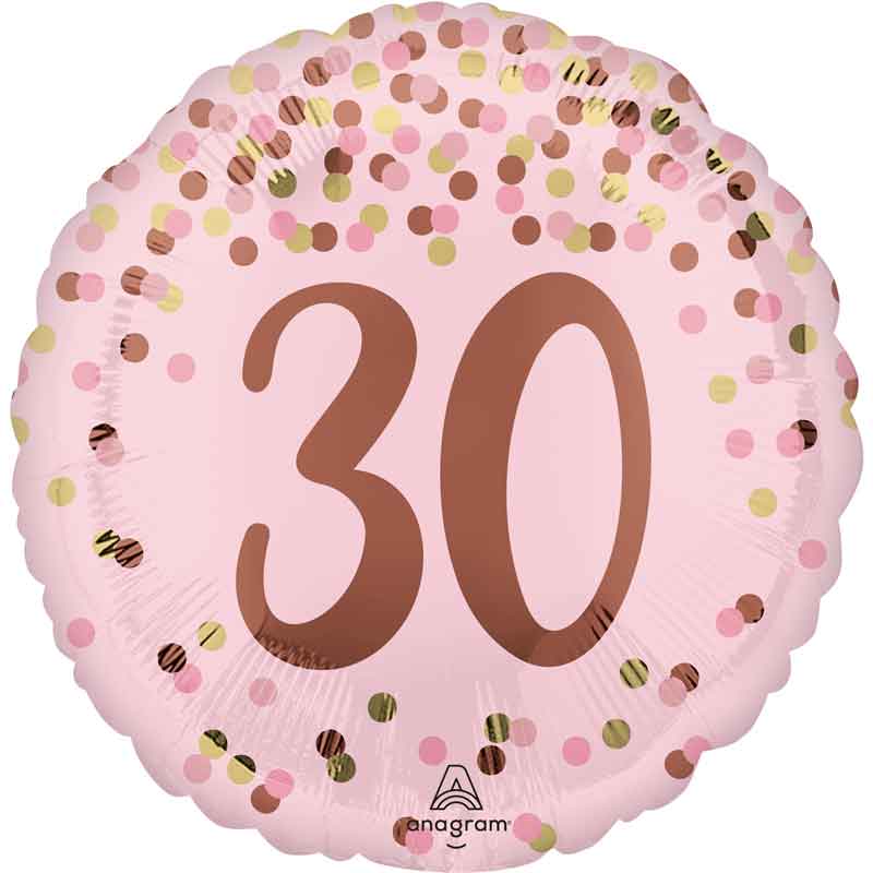 18in PRETTY PINK 30TH BIRTHDAY FOIL BALLOON