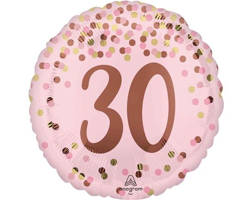 18in PRETTY PINK 30TH BIRTHDAY FOIL BALLOON