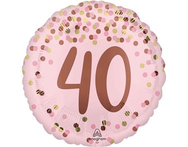 18in PRETTY PINK 40TH BIRTHDAY FOIL BALLOON