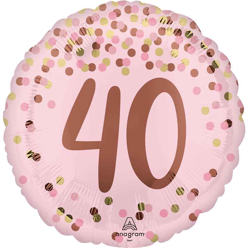 18in PRETTY PINK 40TH BIRTHDAY FOIL BALLOON