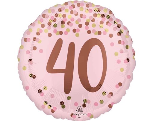 18in PRETTY PINK 40TH BIRTHDAY FOIL BALLOON
