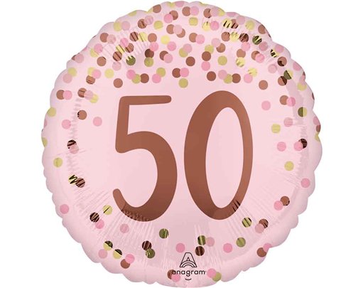 18in PRETTY PINK 50TH BIRTHDAY FOIL BALLOON