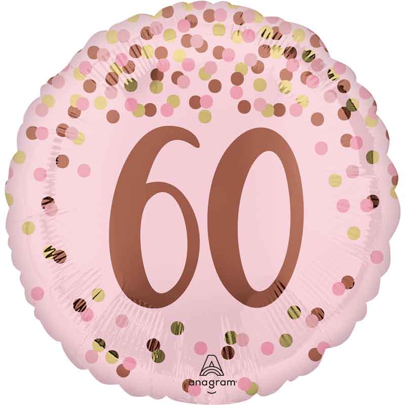18in PRETTY PINK 60TH BIRTHDAY FOIL BALLOON