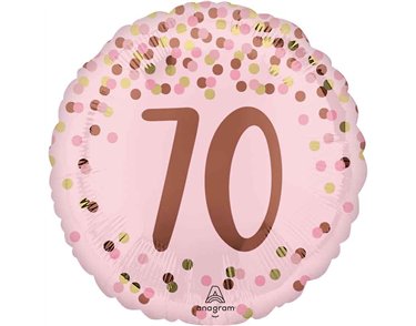 18in PRETTY PINK 70TH BIRTHDAY FOIL BALLOON