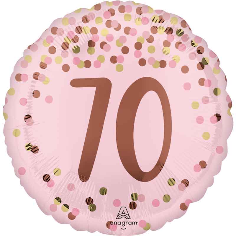 18in PRETTY PINK 70TH BIRTHDAY FOIL BALLOON