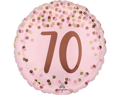 18in PRETTY PINK 70TH BIRTHDAY FOIL BALLOON
