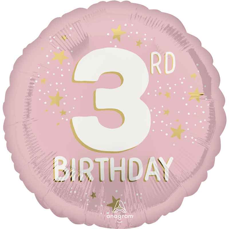 18in LITTLE MISS AGE 3 FOIL BALLOON