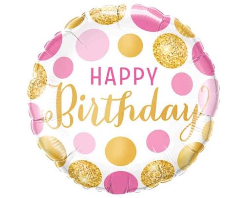 18in PINK AND GOLD BIRTHDAY FOIL BALLOON