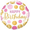 18in PINK AND GOLD BIRTHDAY FOIL BALLOON
