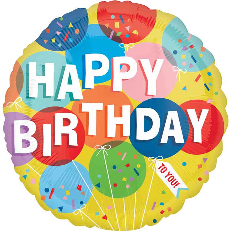 18in SUNNY BALLOONS BIRTHDAY FOIL BALLOON