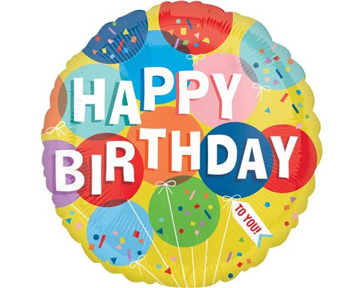 18in SUNNY BALLOONS BIRTHDAY FOIL BALLOON