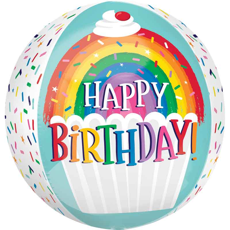 RAINBOW SPRINKLES BIRTHDAY ORBZ BALLOON