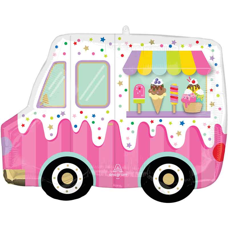 HERE'S THE SCOOP ICE CREAM TRUCK SUPERSHAPE BALLOON