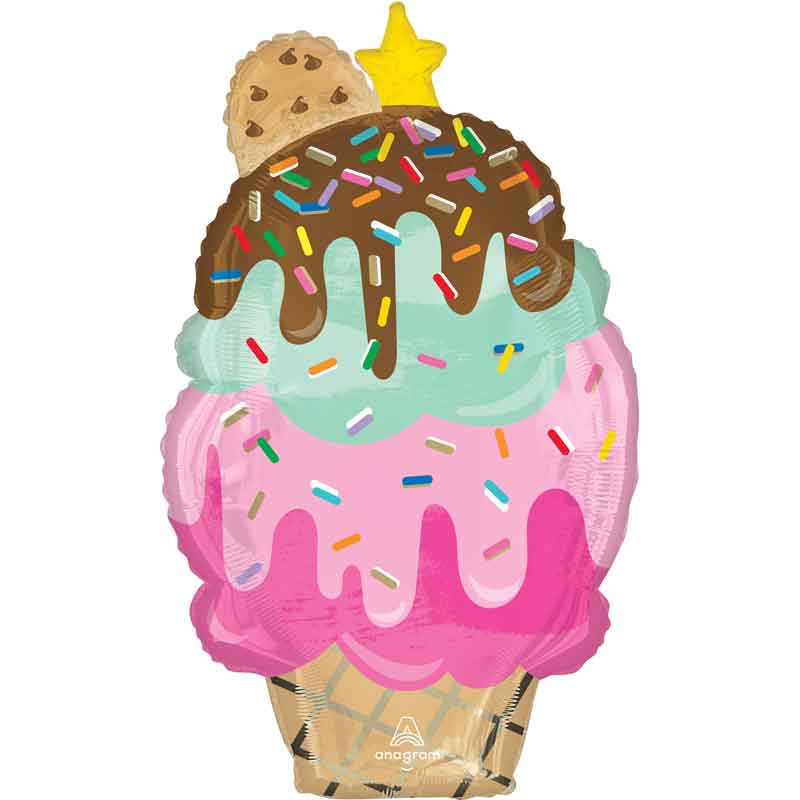 HERE'S THE SCOOP CONE SUPERSHAPE BALLOON