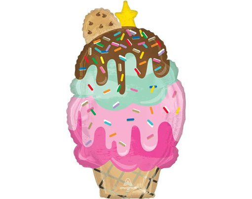 HERE'S THE SCOOP CONE SUPERSHAPE BALLOON