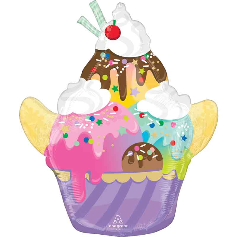 HERE'S THE SCOOP SUNDAE SUPERSHAPE BALLOON