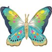 VIBRANT BLUE SATIN BUTTERFLY FLUTTERS SUPERSHAPE BALLOON