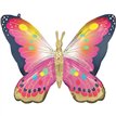 VIBRANT PINK SATIN BUTTERFLY FLUTTERS SUPERSHAPE BALLOON