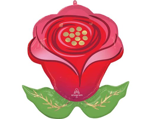 SENDING FLOWERS ROSE SUPERSHAPE BALLOON