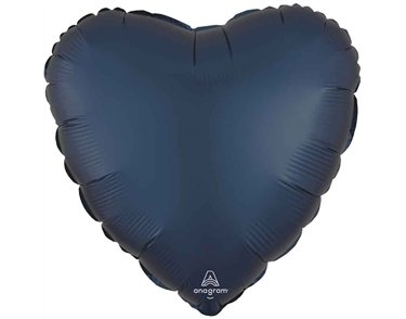 18in SATIN TRUE NAVY HEART FOIL BALLOON