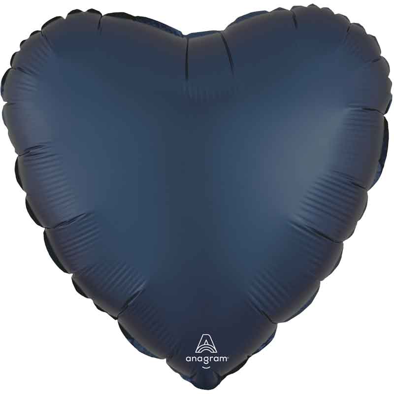 18in SATIN TRUE NAVY HEART FOIL BALLOON