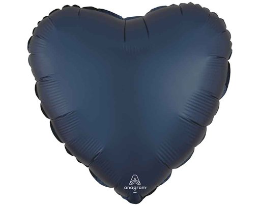 18in SATIN TRUE NAVY HEART FOIL BALLOON