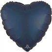 18in SATIN TRUE NAVY HEART FOIL BALLOON