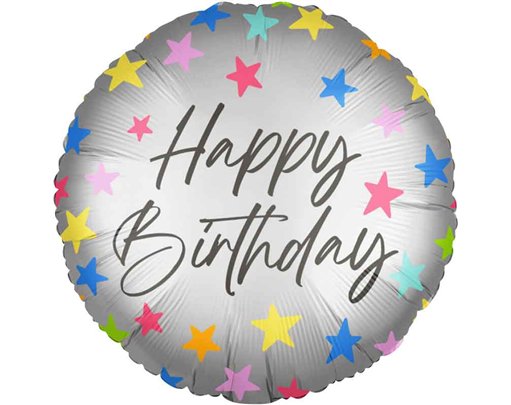 18in HAPPY BIRTHDAY / LET'S PARTY DUAL FACED FOIL BALLOON