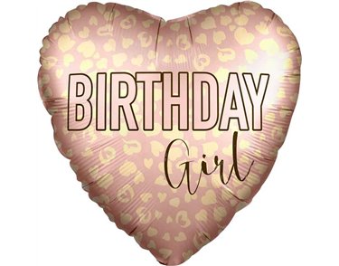 18in "BIRTHDAY GIRL ANIMAL PRINT" FOIL BALLOON