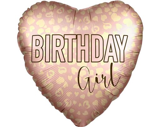18in "BIRTHDAY GIRL ANIMAL PRINT" FOIL BALLOON