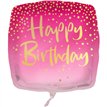 18in "HAPPY BIRTHDAY" SQUARE PINK FOIL BALLOON
