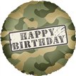18in "HAPPY BIRTHDAY" CAMOUFLAGE FOIL BALLOON