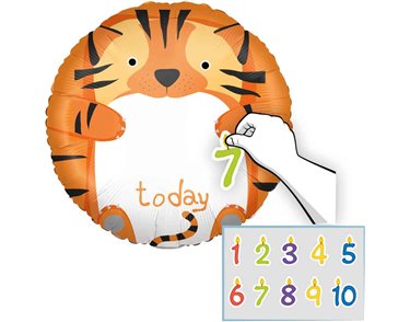 PERSONALISABLE MILESTONE TIGER FOIL BALLOON