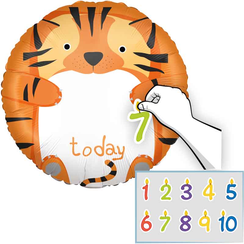 PERSONALISABLE MILESTONE TIGER FOIL BALLOON