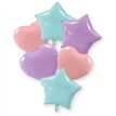 18in PASTEL BLUE / PINK / LILAC FOIL BALLOON BOUQUET SET