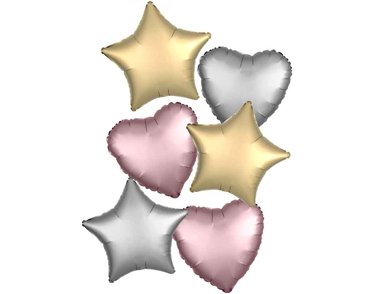 18in SATIN GOLD / ROSE GOLD / SILVER FOIL BALLOON BOUQUET SET