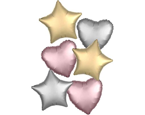 18in SATIN GOLD / ROSE GOLD / SILVER FOIL BALLOON BOUQUET SET