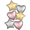 18in SATIN GOLD / ROSE GOLD / SILVER FOIL BALLOON BOUQUET SET