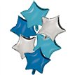 18in SILVER /  BLUE / LIGHT BLUE FOIL BALLOON BOUQUET SET